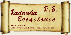 Radunka Basailović vizit kartica